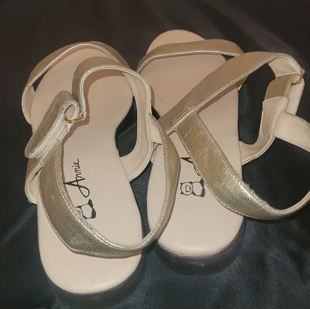 Sandals Gold Luxury velcro adjustable strap Beach Pool Party Cruise Resortwear